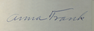 signature of Anna Frank